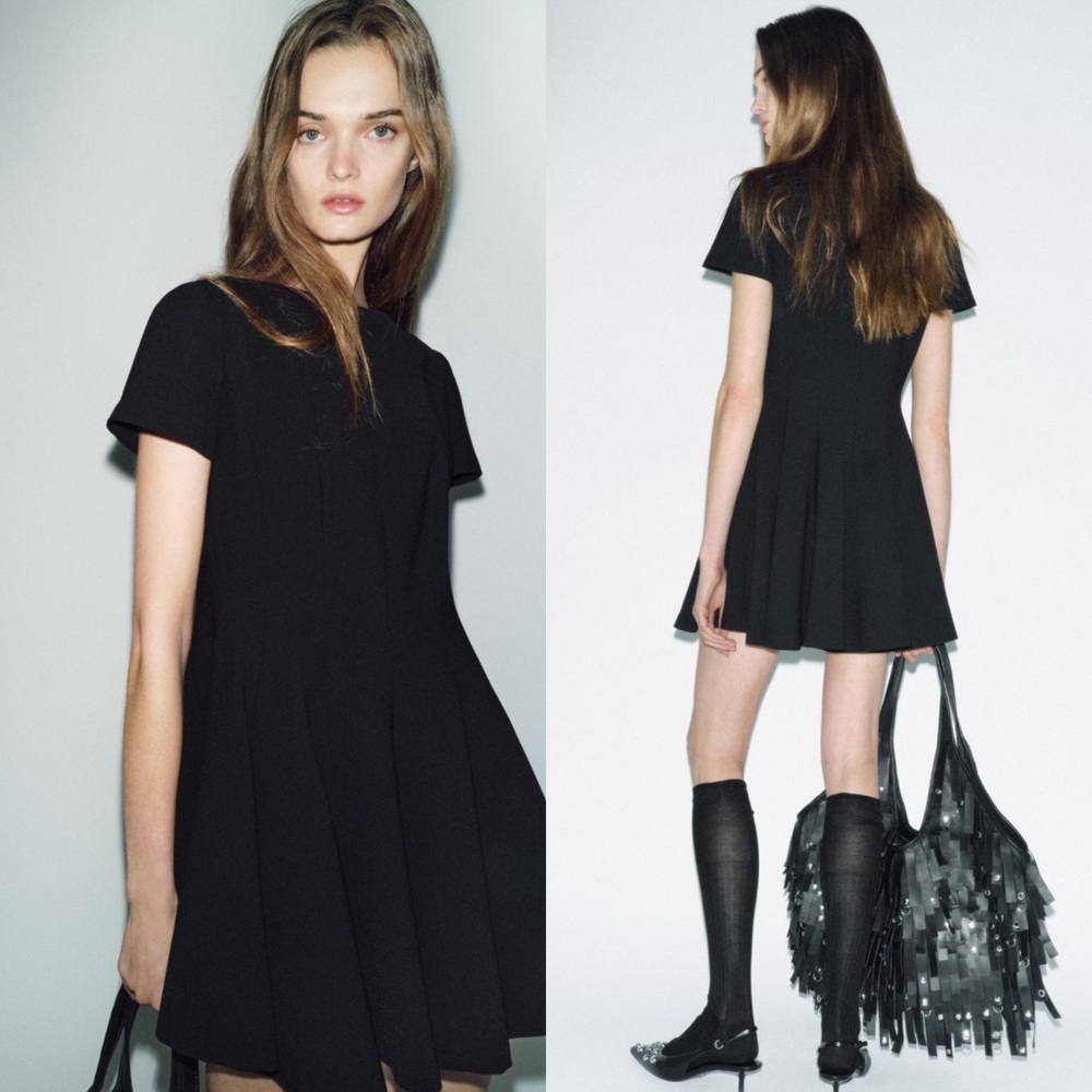 NWT ZARA GODET MINI DRESS